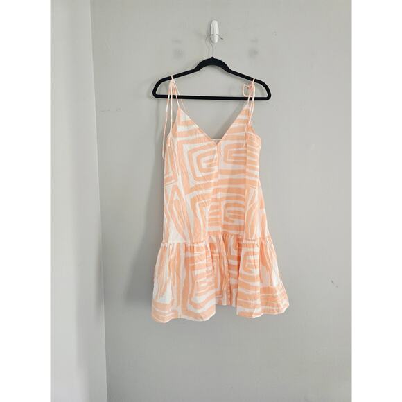 Anthropologie Maeve Peach Geo Line Design S NWT - Picture 5 of 5